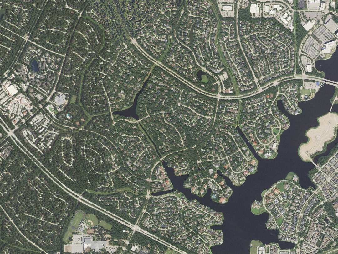 Aerial view of The Woodlands, Texas