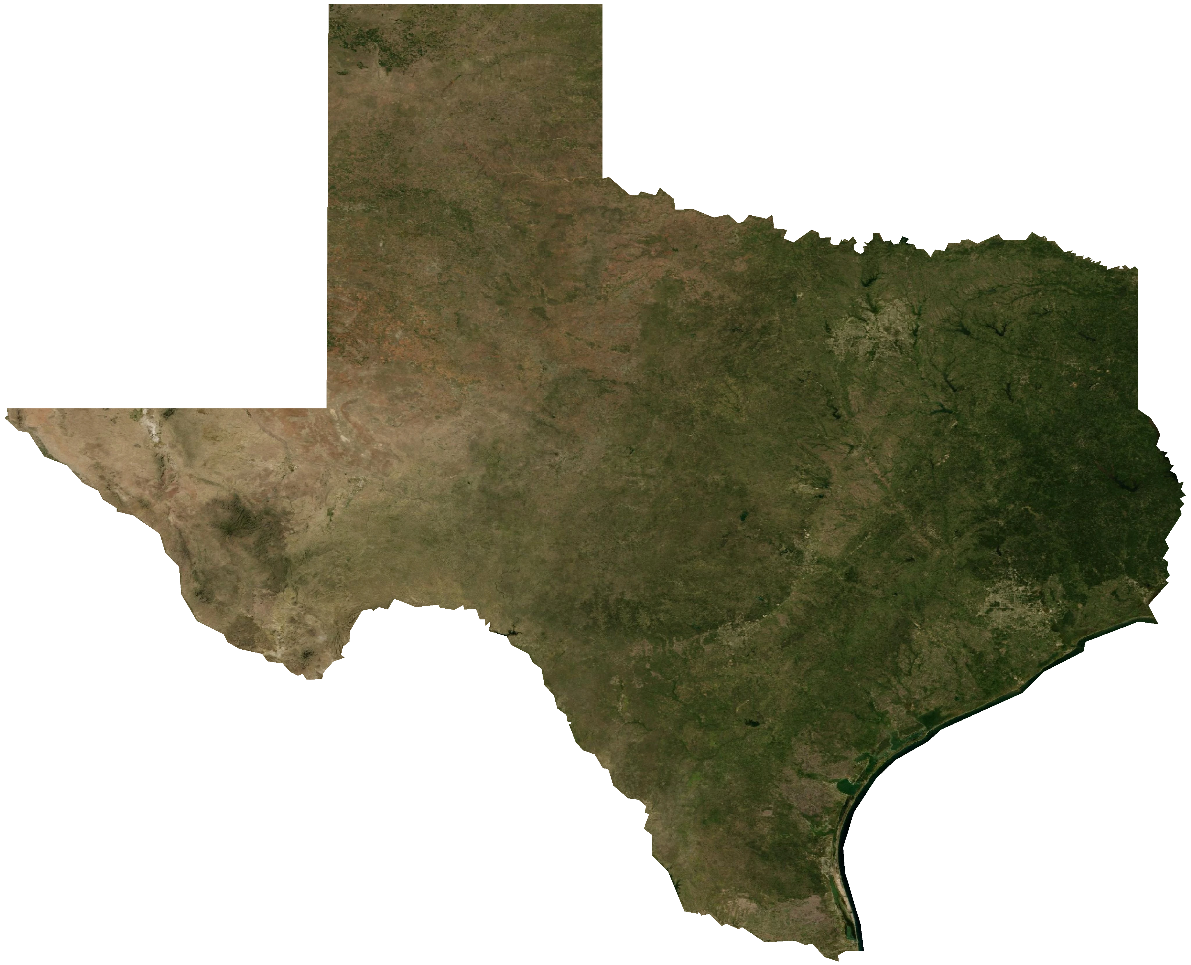 Illustrated satellite map of Texas showing listed service areas and roofing project galleries.